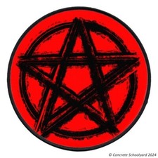 Pentagram Patch Up To 25cm, Large Iron On Jacket Backpatch, Biker Metal MC Punk