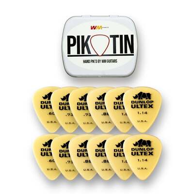 PikTin by WM Guitars 12x Dunlop Ultex Standard Plektren (mehrere Größen)