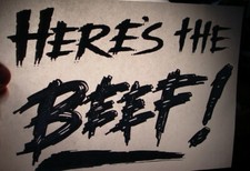 HERE'S THE BEEF 1970's VINTAGE IRON ON TRANSFER -NICE, B-14