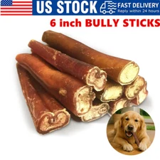 6" inch  BULLY STICKS Natural Dog Treats Chews USDA & FDA Approved