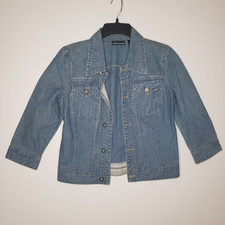 NWOT Vintage DKNY JEANS Denim Jacket Women's Small w/ Stripe Accent Unique Rare