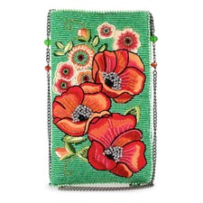 Mary Frances Poppy Field Beaded Crossbody Phone Bag