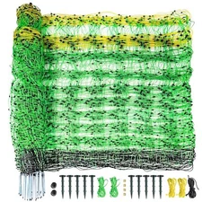 Electric Netting Fence Mesh Kit Sheep Fencing 42.5" H x 164' L with Posts Spikes