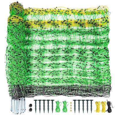 Electric Netting Fence Mesh Kit Sheep Fencing 35''H x 164'L with Posts Spikes US