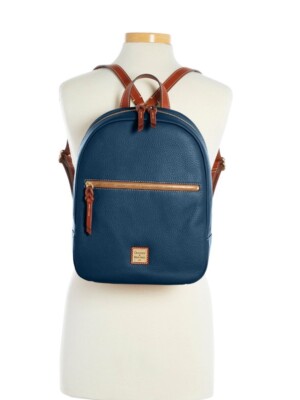 Dooney & Bourke Pebble Grain Ronnie Backpack Midnight Blue Color