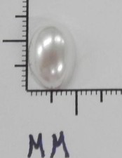 71013  Wht. Flat Back Pearl Acrylic Faux Cabachon Oval 10X14 mm - by Gross SALE