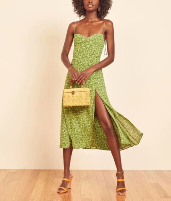 Women One Shoulder Summer Print Split Slip Midi Dress | eBay