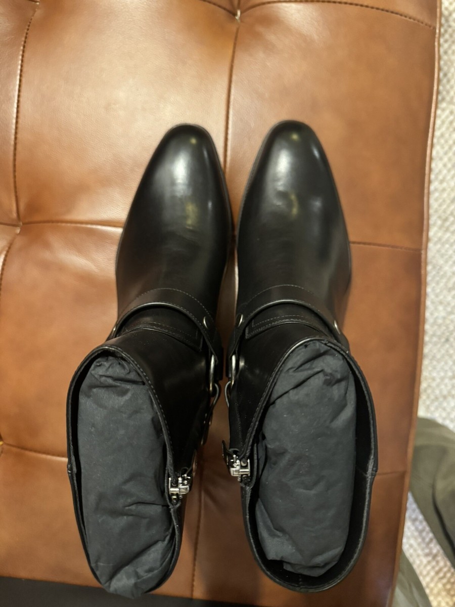 NEW Saint Laurent Wyatt Harness Boots in Black Leather US 9 NEW Saint Laurent Wyatt Harness Boots in Black Leather US 9