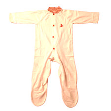 Vintage 1970's Nylon Pajamas Red And White Stripe Sailor Anchor Snaps C14-2206