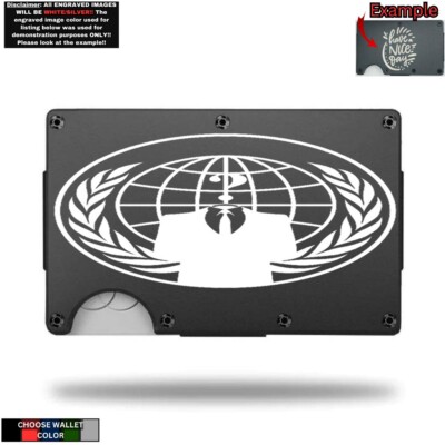 Anonymous Emblem Hacker Wallet - Laser Engraved Wallet - Cool Wallet