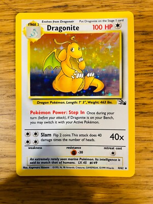 Dragonite (4/62) Holo Fossil Set Pokemon Card! FAST & FREE P&P