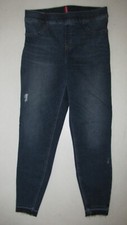 Womens Spanx Pull-On Distressed Ankle Skinny Jeans. Size Large 10-12 Blue.