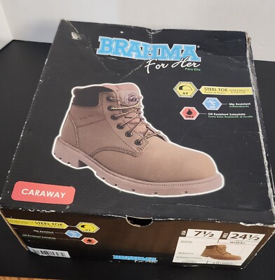 Brahma For Her Steel Toe Women's Boots Size 7.5 Caraway ll Wheat New in Box