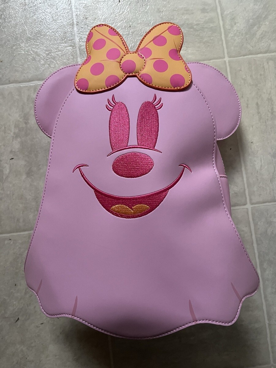 LOUNGEFLY PASTEL GHOST MINNIE GLOW IN THE DARK MINI BACKPACK  display picture 1