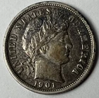 1901  O  Barber Silver Dime    Almost Uncirculated Choice
