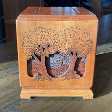 Wilbert Wood Cremation Box Urn large /adult 294 cubic in. laser engraved scene