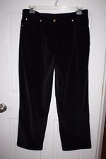 NEW Womens St. John Sport by Marie Gray Black Velvet Velour Pants Size 14
