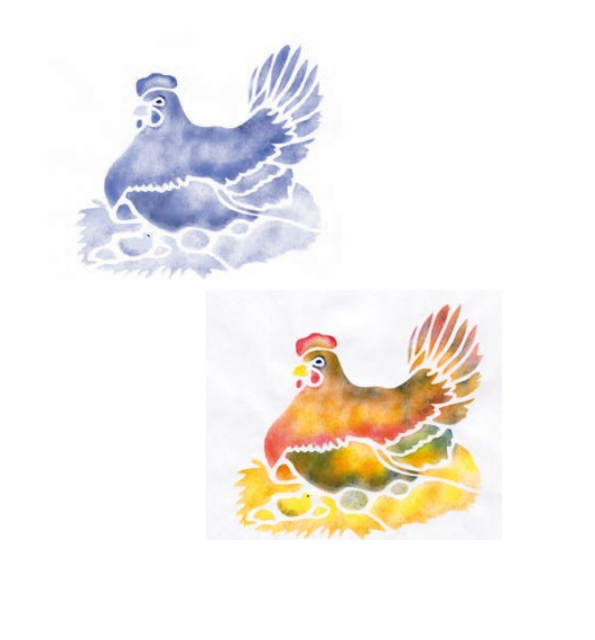 CALAMBOUR COLLEZIONE EASY - MASCHERINA STENCIL A4 21X29,7CM GALLINA CON UOVA 320