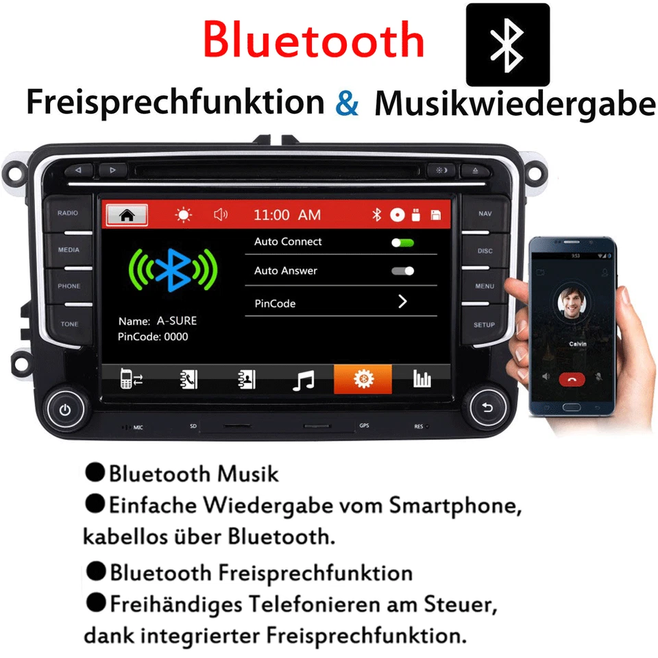für VW Golf 5 6 PLUS Touran Passat B6/B7 Tiguan Autoradio DAB+ SAT NAVI CD +BT - Bild 4 von 4