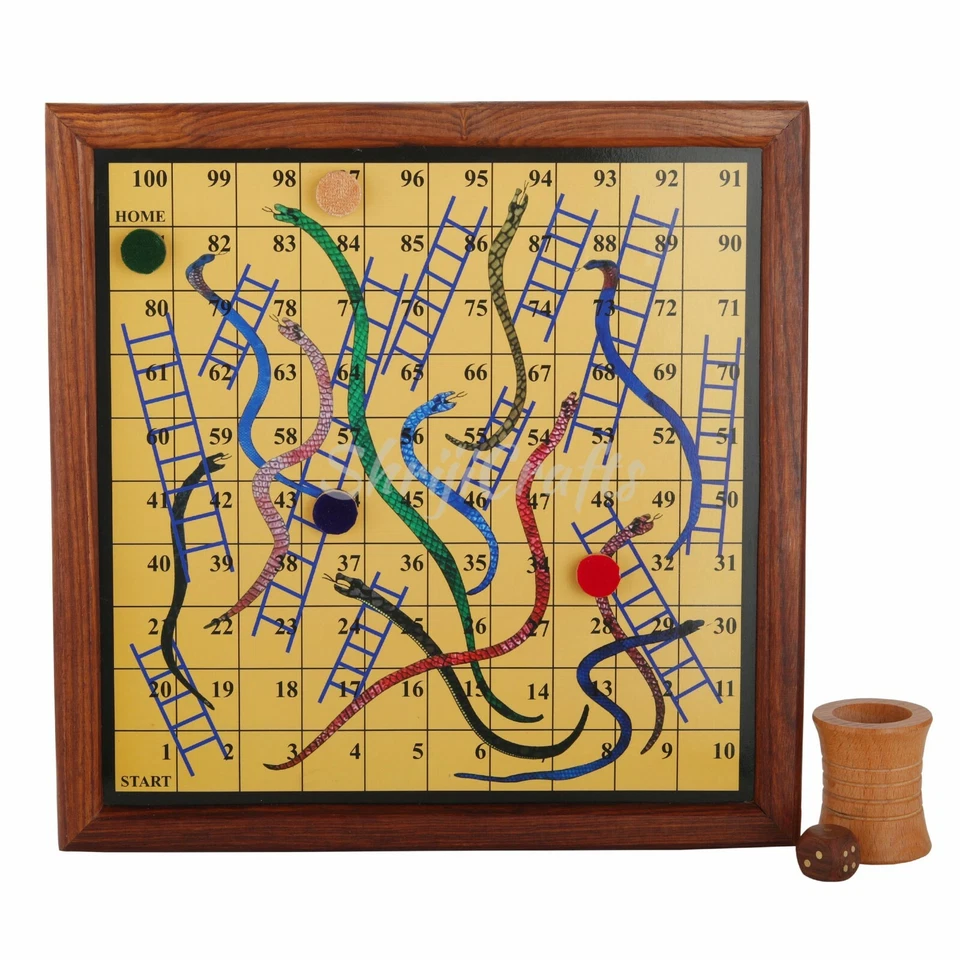 New Magnetic Ludo Snake ladder 2 in 1 Travel Board Family Game Wooden Reversible - Image 4 of 4
