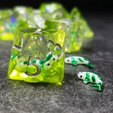 Sage's Familiars - Green Fish in Lake Familiar Resin Polyhedral Dice Set | Games