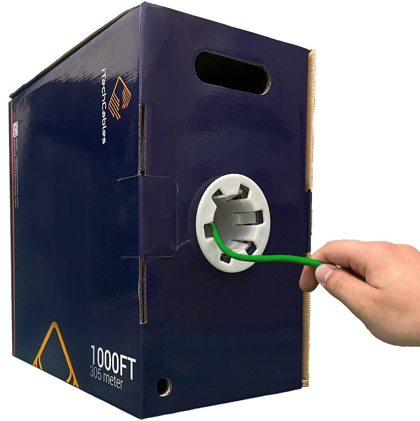 CAT6 Plenum 1000ft Cable | Fluke Test Passed | 23AWG 4Pair Solid, 550-MHz, Green