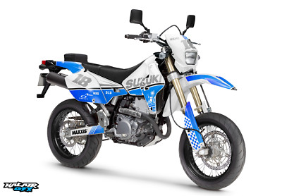 SUZUKI DRZ400SM純正シート 青ストラップ付き DR-Z400SM/DRZ 400/S/M ハイシート 青/カーボンシルバー 透明