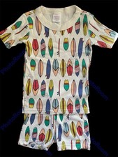 Hanna Andersson EUC Ivory/Multicolored Surfboards Organic Cotton Shortie PJ-5Yrs