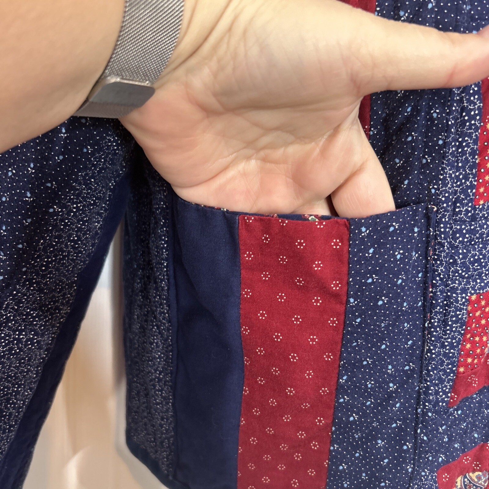 Handmade Reversible Patchwork & Paisley Quilted C… - image 13