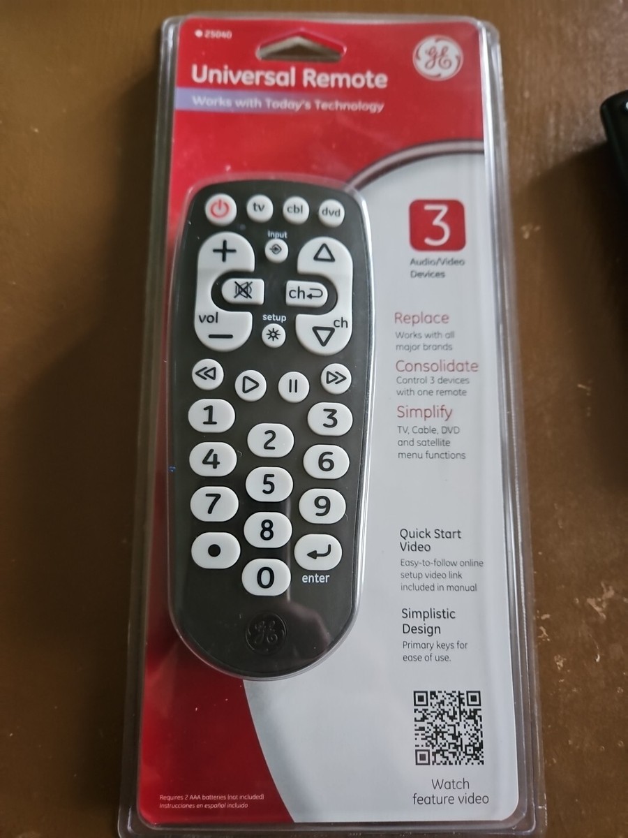 GE Universal Remote Control 3 Devices TV DVD Cable Satellite- all major  brands | eBay