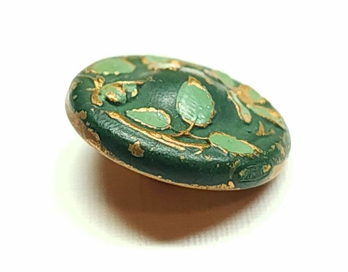 Antiguo botón de flor esmaltado en frío de latón dorado estampado de 1 pieza ~ más de 9/16" - Imagen 2 de 4