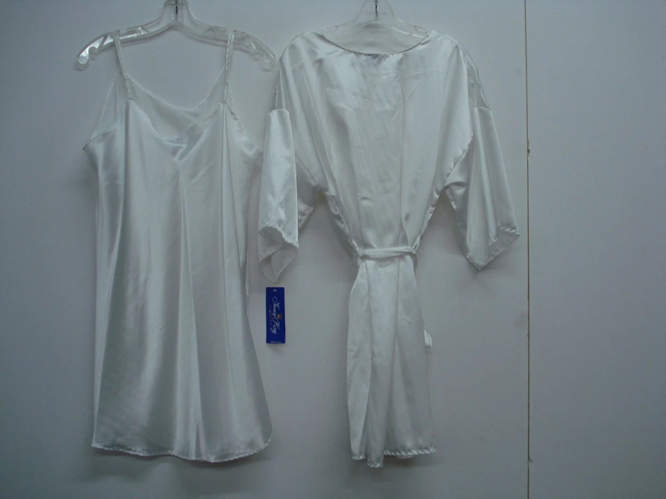 Lencería Nancy King Hecha en EE. UU. Vestido/Bata Talla 3X Blanco #553Q Foto 2 de 2