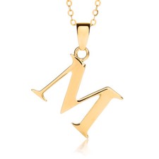 9ct Gold Initial Pendant Necklace 18'' Necklace Gold Jewellery 375 Stamped