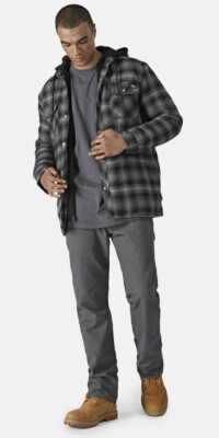 Winter Jacket Fleece Jacke Kariert Herren Gefütterte Sweatjacke