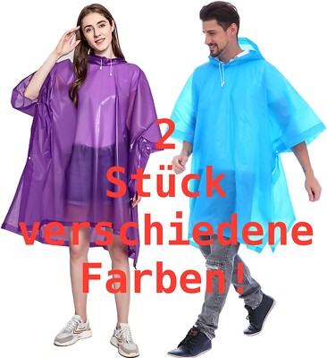 2xRegenponcho Fahrrad Regencape Regen Poncho wasserdicht Regenschutz Angeln NEU