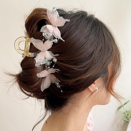 Clip de pelo decorativo acrílico con cuentas dulces clip de mariposa para mujer D4T6 D5H8 y - Imagen 8 de 16