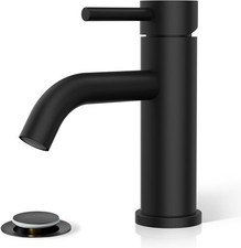 Phiestina Matte Black Single Handle One Hole Bathroom BF1051,