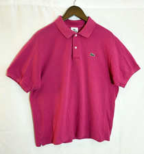 Lacoste Men's Large 6 Pink w/ Alligator Logo Cotton Mesh S/S Polo Shirt