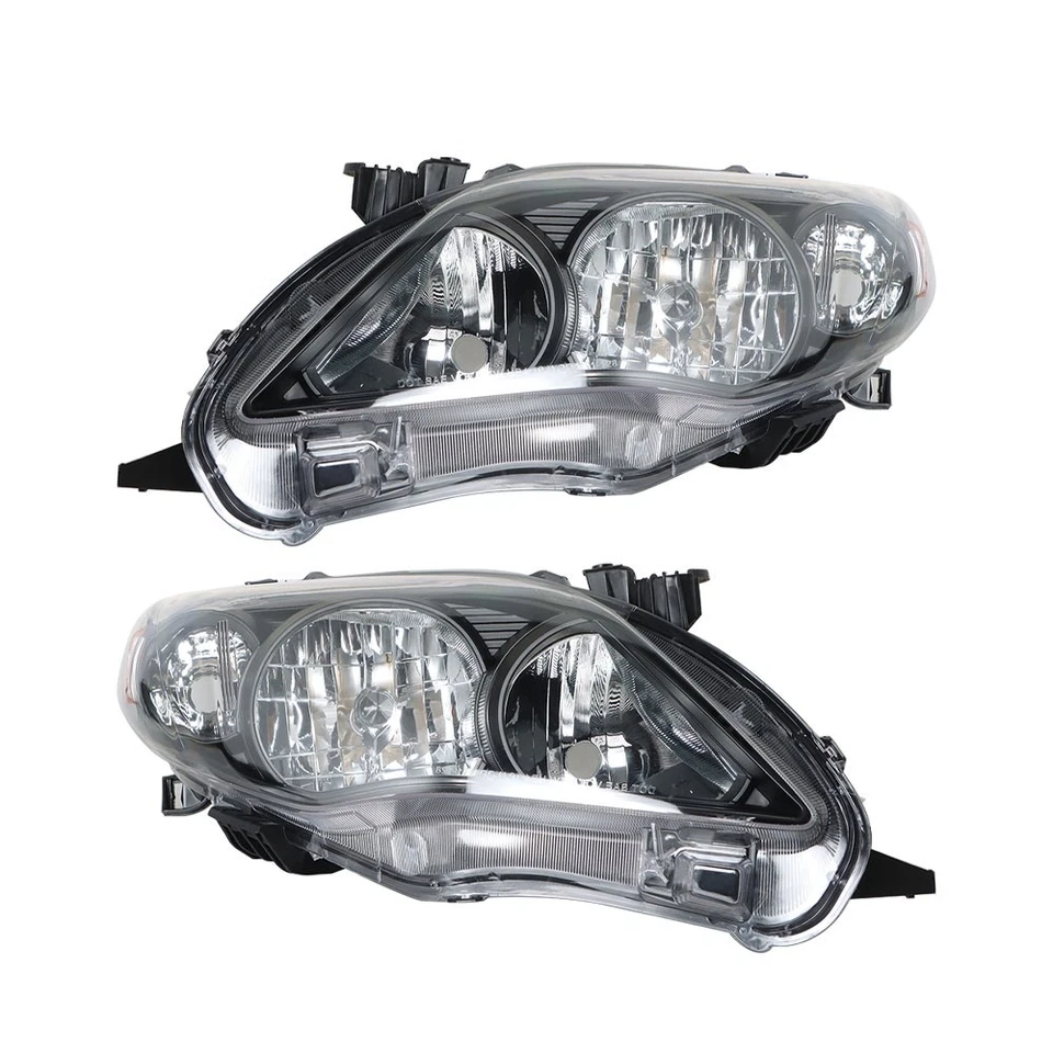 For 2011 2012-13 Toyota Corolla L LE CE Left&Right Side Black Housing Headlights Foto 4 de 4
