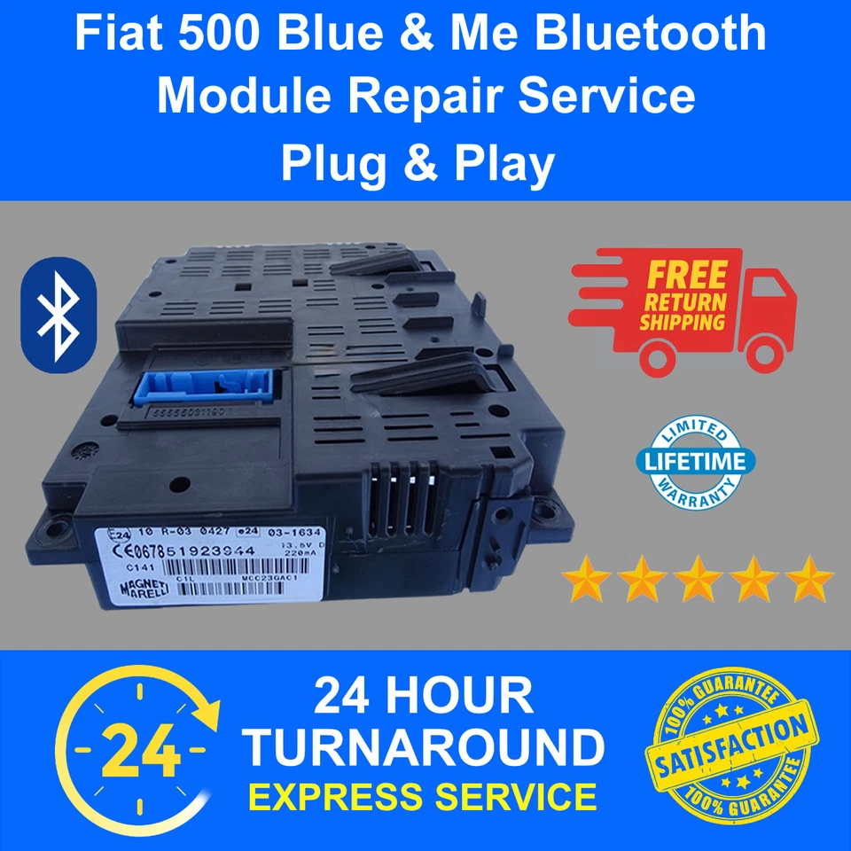 Fiat 500 Blue And Me Bluetooth Module Repair Service Plug & Play ALL MODELS