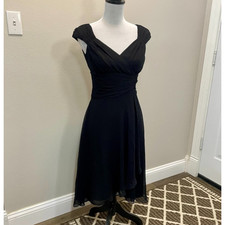 Maggie London Little Black Dress Silk Classic Cocktail 6 Party Retro