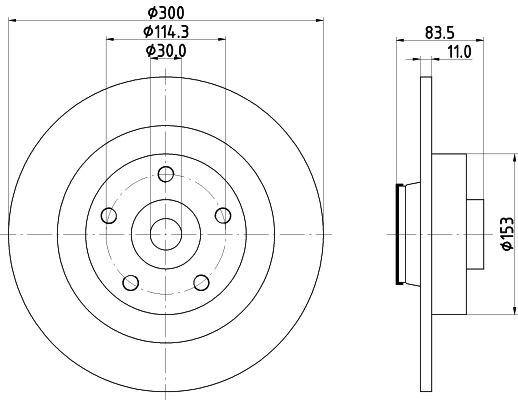Hella Bremsscheiben Set Hinten 55331PRO FüR Renault Laguna III Grandtour OEM-image