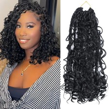 Goddess Box Braids Crochet Hair 10 Inch Bob With Curls Synthetic Hair Extensions