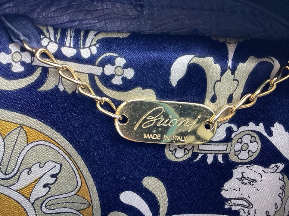 Chaqueta Bomber Clásica de Cuero Avestruz Azul BRIONI Talla XL Nueva Sin Etiquetas Foto 4 de 4