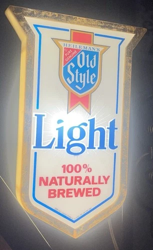 Vintage Old Style Light Beer Sign - Rare Collector's Piece