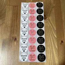 24pcs Cute Thank You Stickers  1” Small Business for Decorate Envelopes Sealing