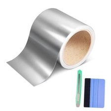 Gloss Chrome Vinyl Tape, Vinyl Detailing DIY Wrap Tape with 4in x 30ft Silver