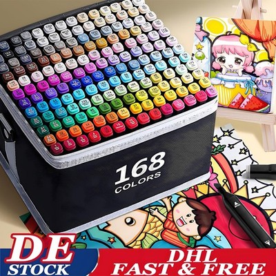 168 Farben Marker Stifte - Filzstifte atz - Permanenter Marker - Twin Tip Marker
