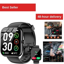 BOOOMIC Smart Watch with Alexa, 1.83" HD Touchscreen, IP68 Waterproof