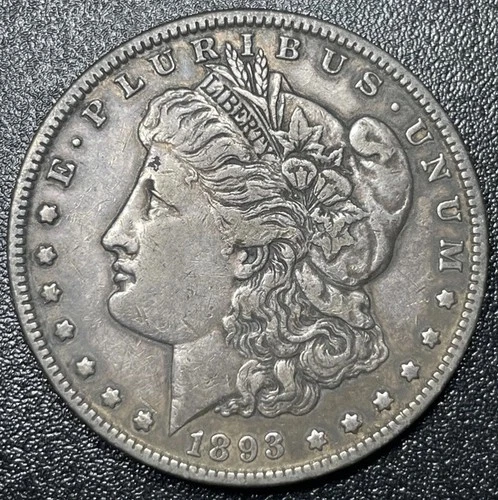 1893-P Morgan Silver Dollar $1 Extra Fine XF+ Dark Coin
